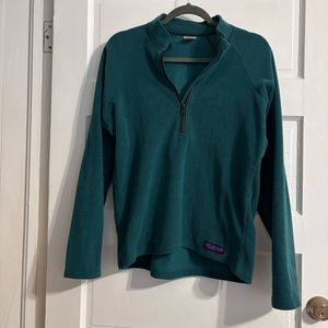Vintage Melanzana microgrid quarter zip emerald green mens size small
